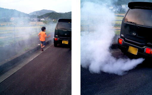 ターボが壊れ、煙がでた車