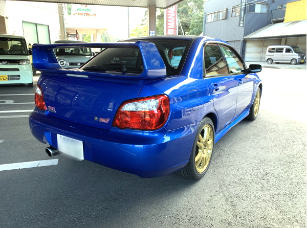 平成14年式・スバル・インプレッサ・WRX STI・青