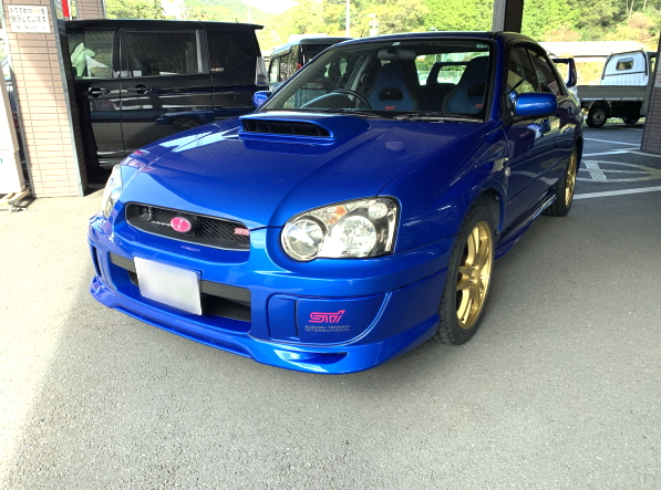 平成14年式・スバル・インプレッサ・WRX STI・青